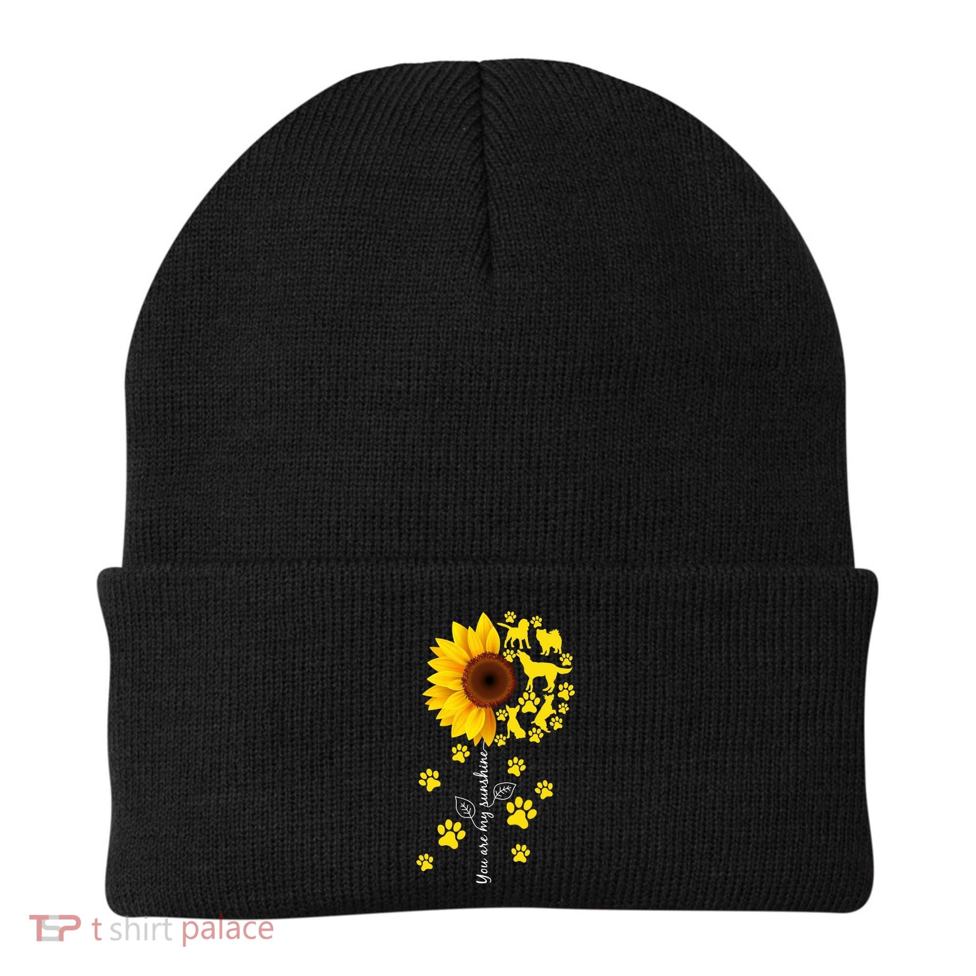 Cute You Are My Sunshine Sunflower Dogs Beanie