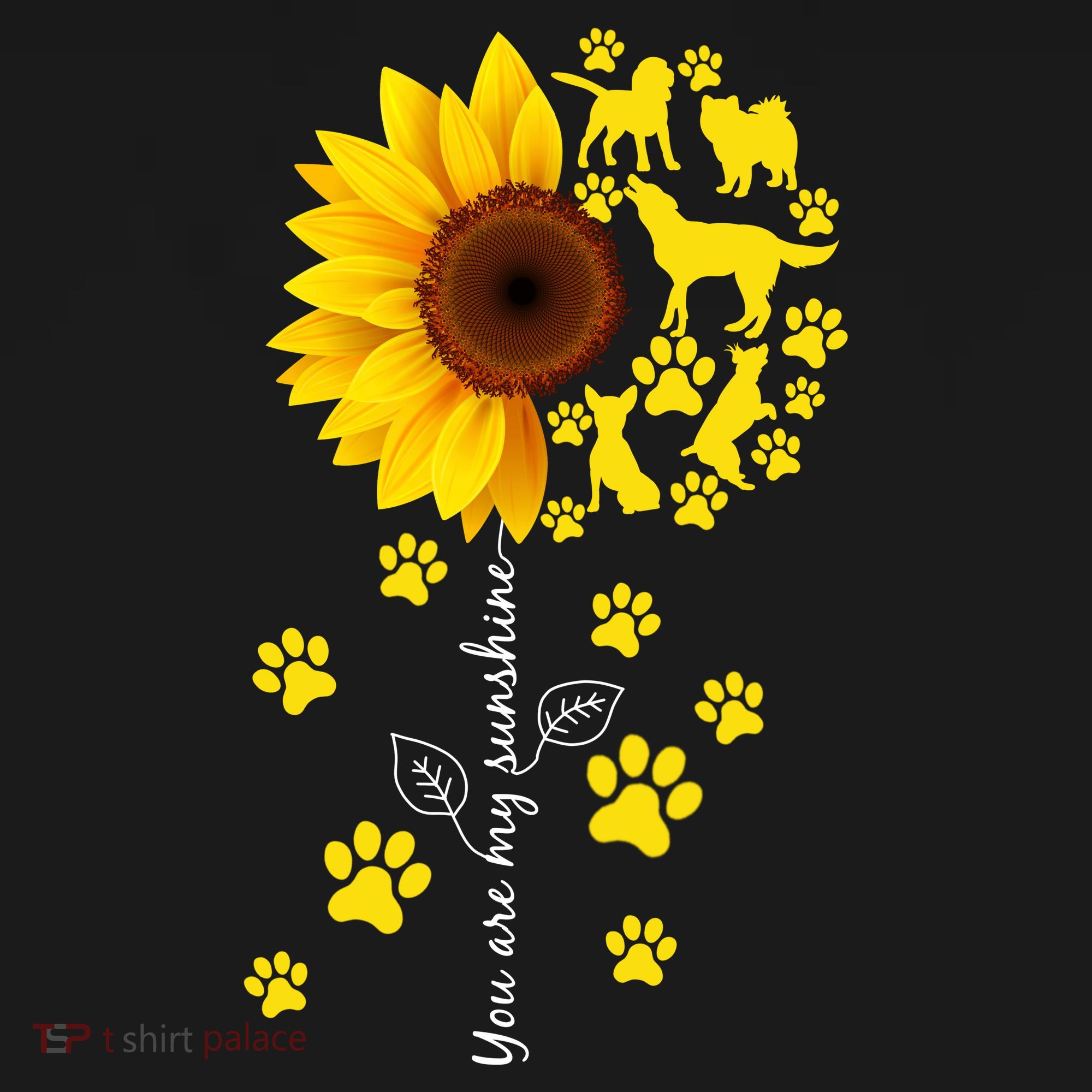 Cute You Are My Sunshine Sunflower Dogs Women's Hoodie