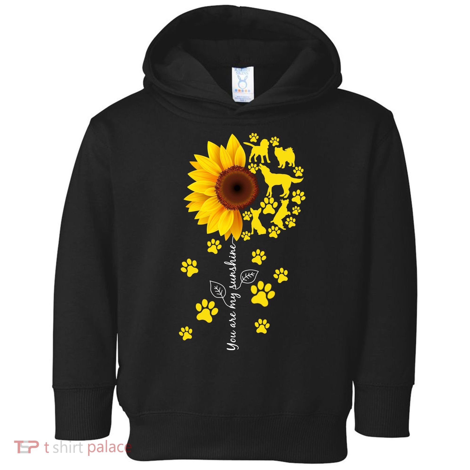 Cute You Are My Sunshine Sunflower Dogs Toddler Hoodie