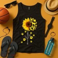 Cute You Are My Sunshine Sunflower Dogs Tank Top thumb 4