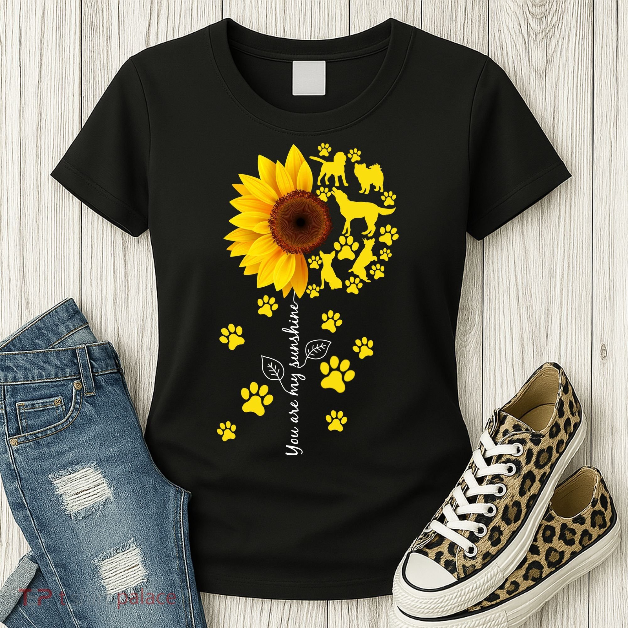 Cute You Are My Sunshine Sunflower Dogs Women's T-Shirt