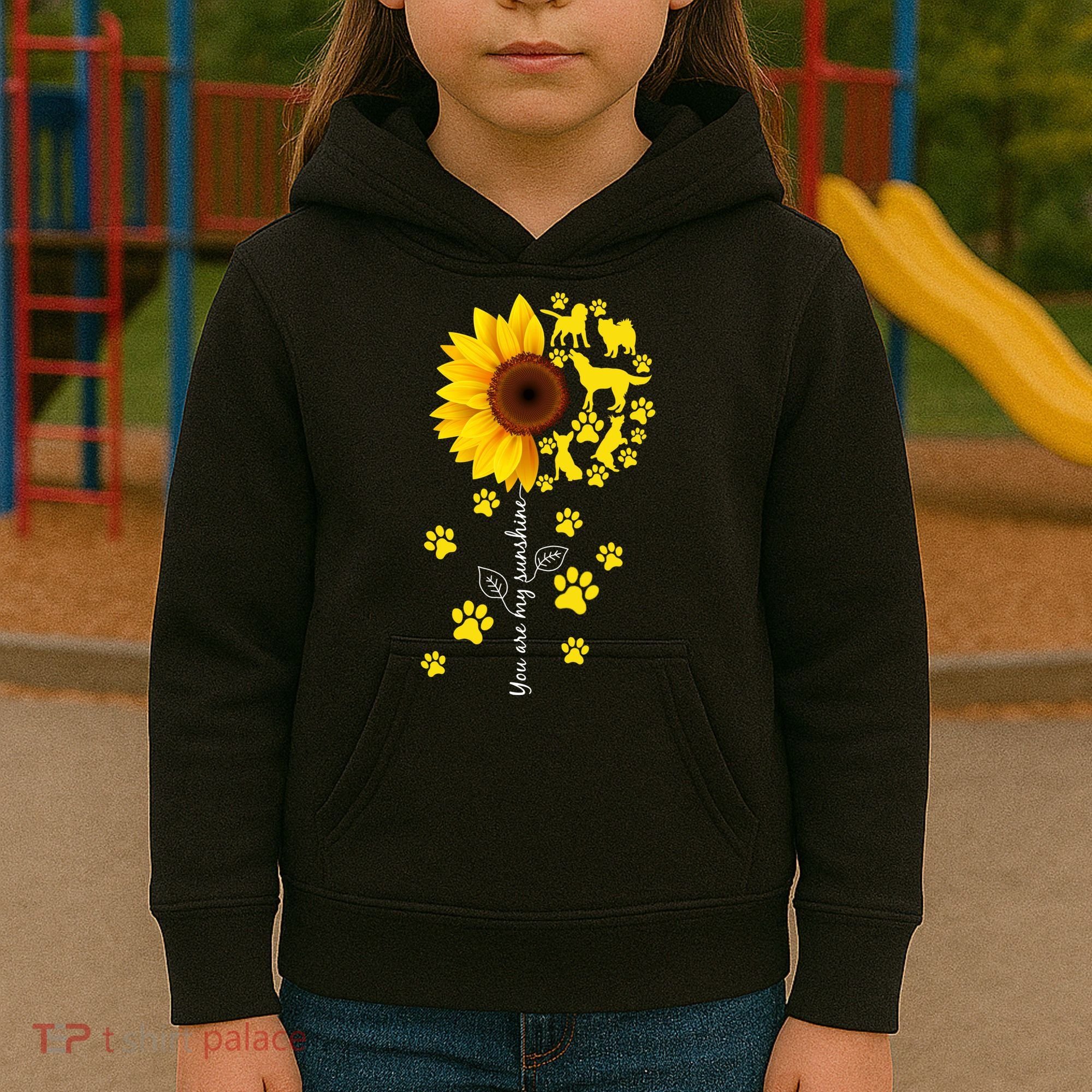 Cute You Are My Sunshine Sunflower Dogs Kids Hoodie