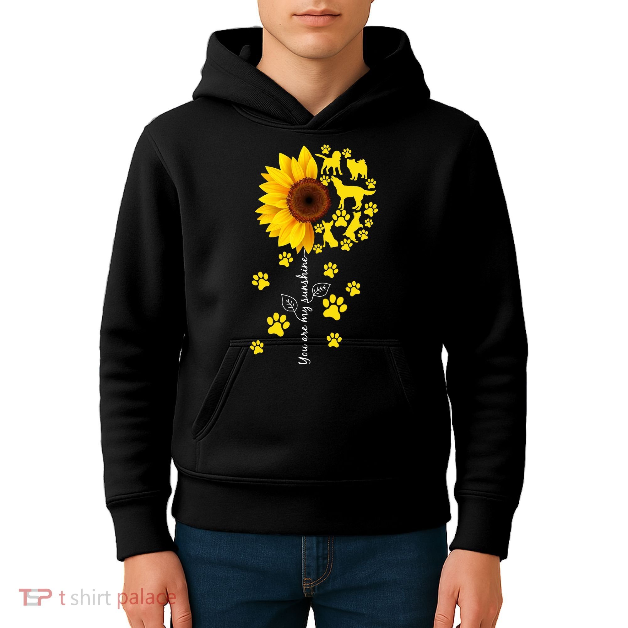 Cute You Are My Sunshine Sunflower Dogs Kids Hoodie