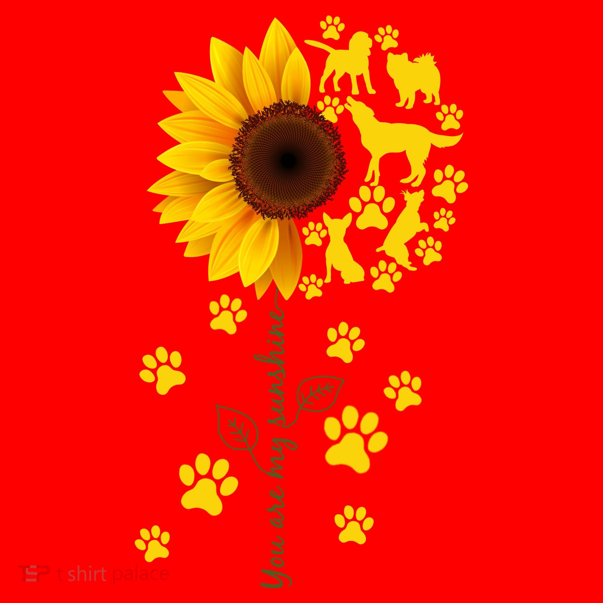 Cute You Are My Sunshine Sunflower Dogs Santa Hat