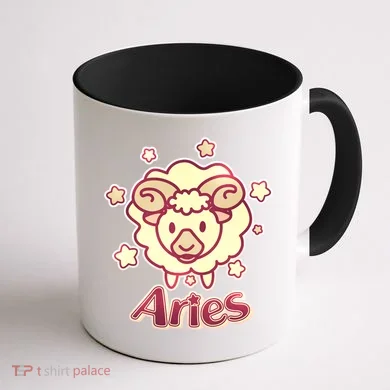 Cute Zodiac Aries Ram Coffee Mug back