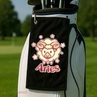 Cute Zodiac Aries Ram Golf Towel thumb 2