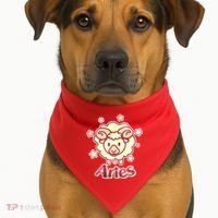 Cute Zodiac Aries Ram USA-Made Doggie Bandana thumb 1