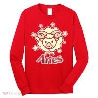 Cute Zodiac Aries Ram Long Sleeve Shirt thumb 0