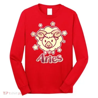 Cute Zodiac Aries Ram Long Sleeve Shirt