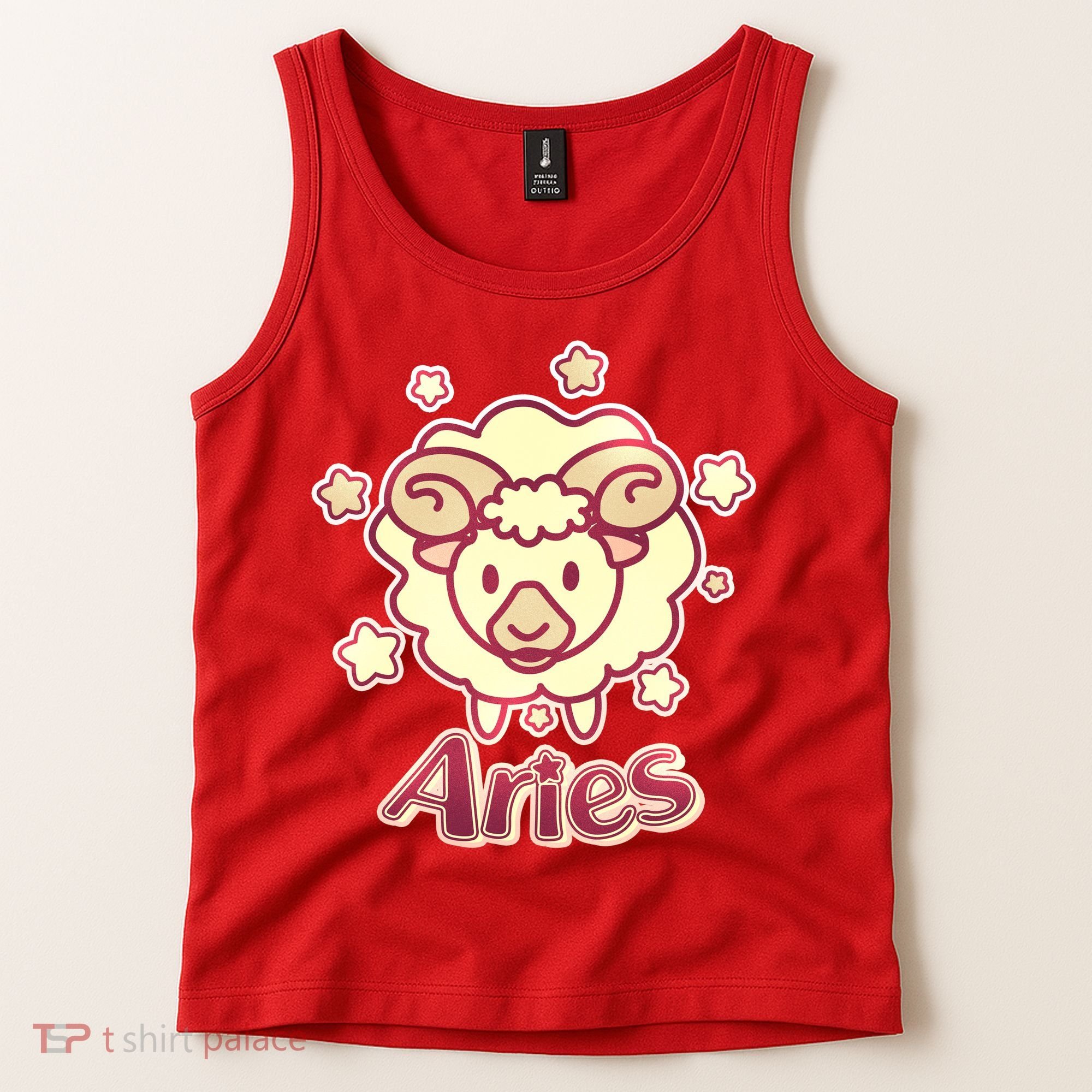 Cute Zodiac Aries Ram Tank Top