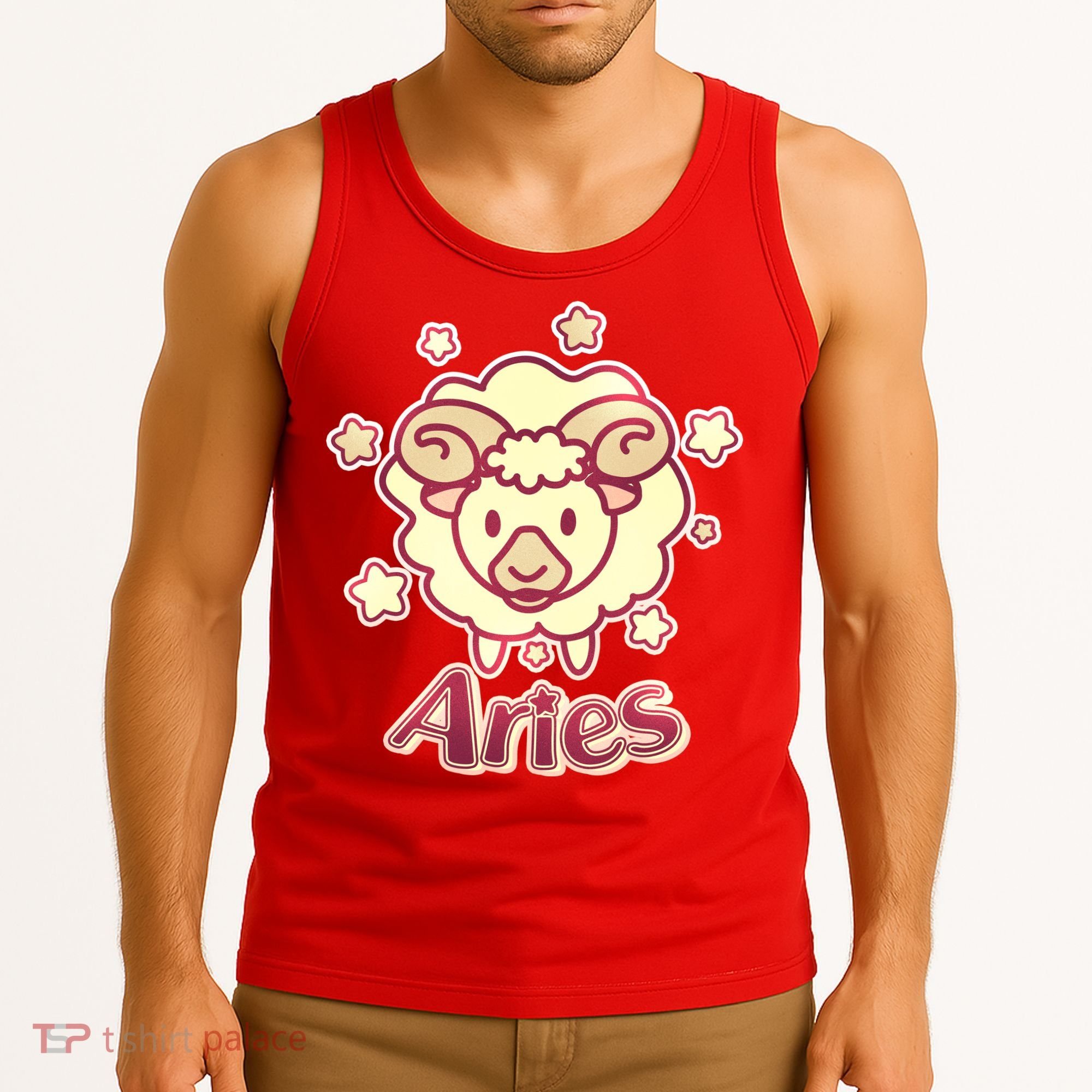 Cute Zodiac Aries Ram Tank Top