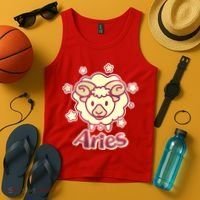 Cute Zodiac Aries Ram Tank Top thumb 4