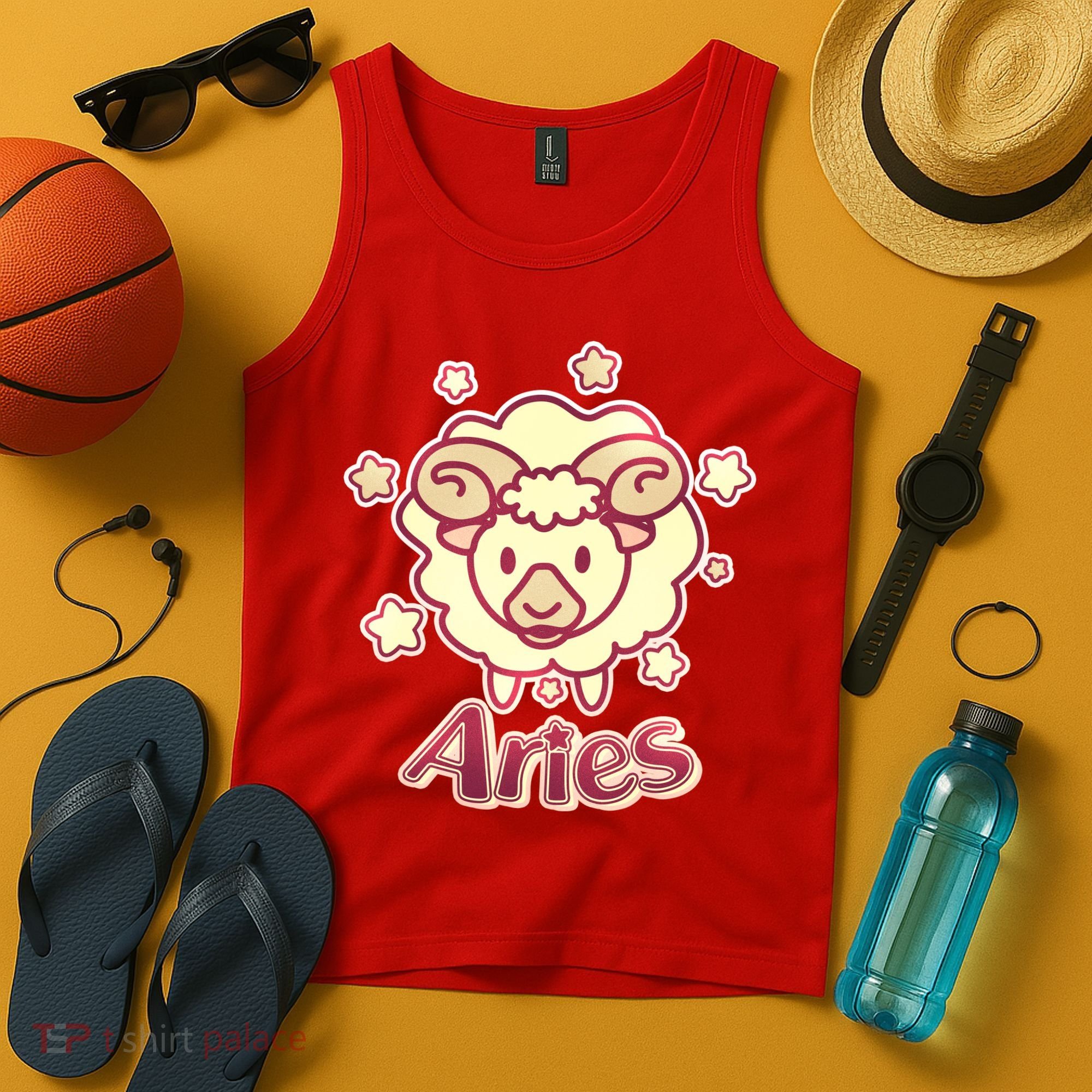 Cute Zodiac Aries Ram Tank Top