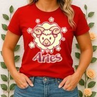 Cute Zodiac Aries Ram Women's T-Shirt thumb 2