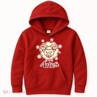 Cute Zodiac Aries Ram Kids Hoodie thumb 0