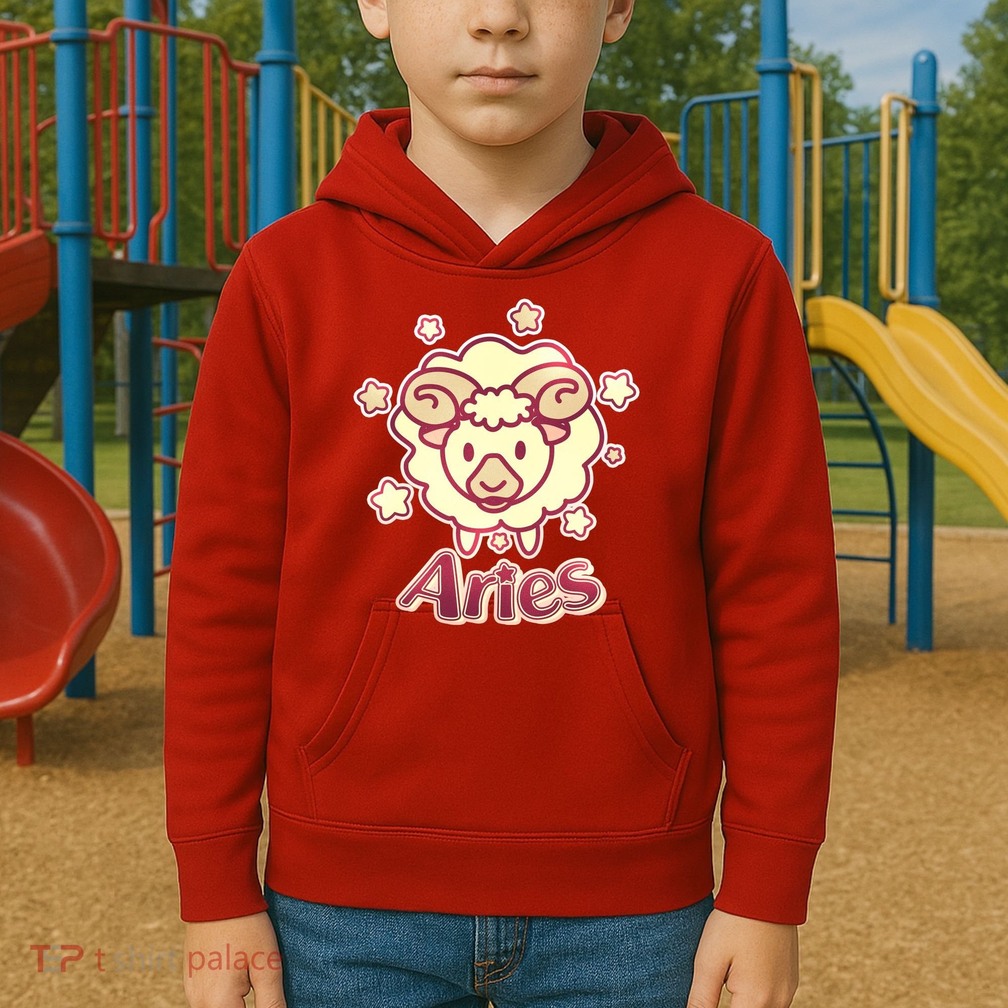 Cute Zodiac Aries Ram Kids Hoodie
