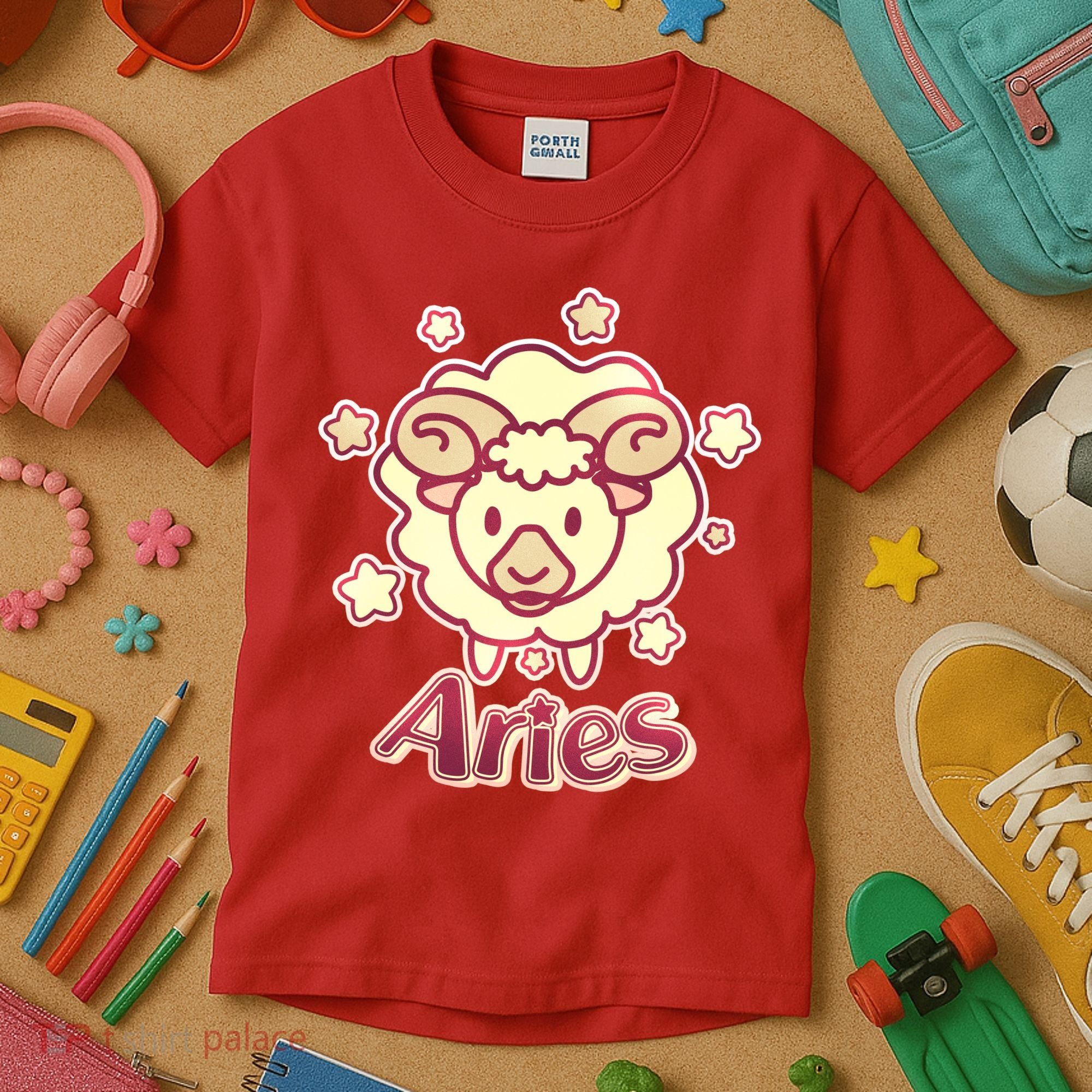 Cute Zodiac Aries Ram Kids T-Shirt