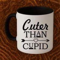 Cuter Than Cupid Funny Cute Valentines Coffee Mug thumb 2