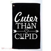 Cuter Than Cupid Funny Cute Valentines Golf Towel thumb 0