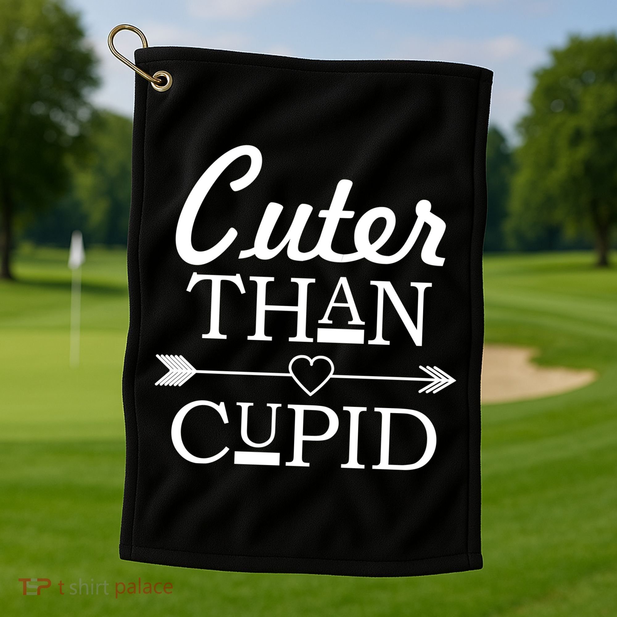 Cuter Than Cupid Funny Cute Valentines Golf Towel
