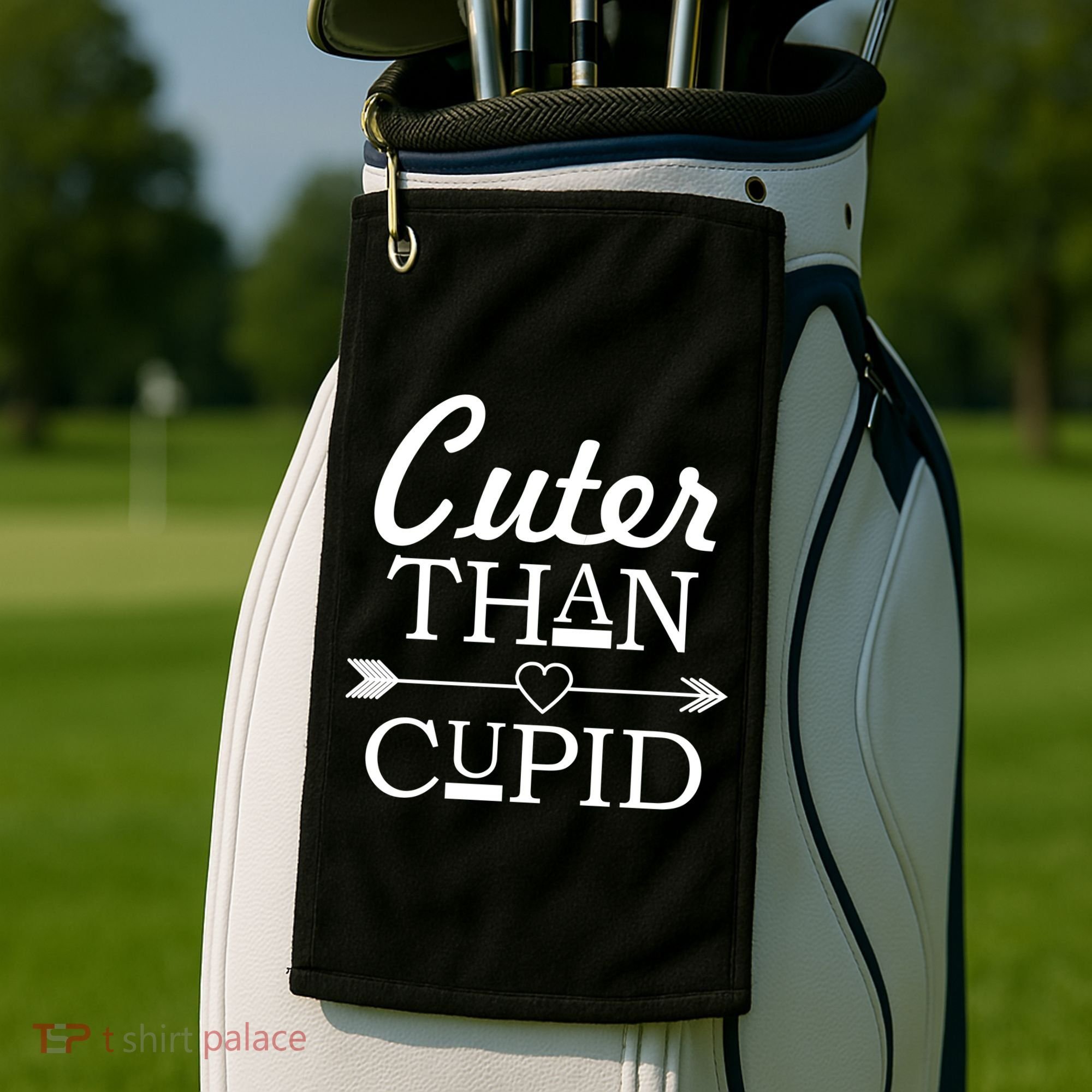 Cuter Than Cupid Funny Cute Valentines Golf Towel