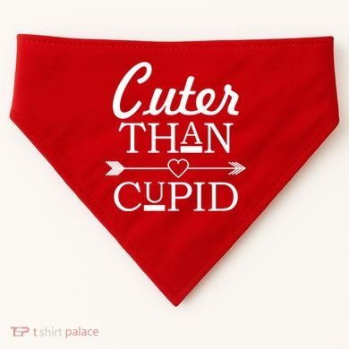 Cuter Than Cupid Funny Cute Valentines USA-Made Doggie Bandana