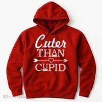 Cuter Than Cupid Funny Cute Valentines Hoodie thumb 0