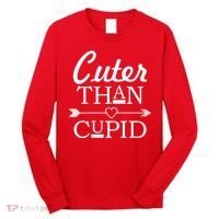 Cuter Than Cupid Funny Cute Valentines Long Sleeve Shirt thumb 0