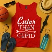 Cuter Than Cupid Funny Cute Valentines Tank Top thumb 4