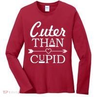 Cuter Than Cupid Funny Cute Valentines Women's Long Sleeve Shirt thumb 0