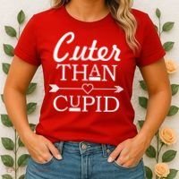 Cuter Than Cupid Funny Cute Valentines Women's T-Shirt thumb 2