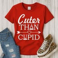 Cuter Than Cupid Funny Cute Valentines Women's T-Shirt thumb 3