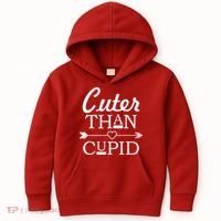 Cuter Than Cupid Funny Cute Valentines Kids Hoodie thumb 0