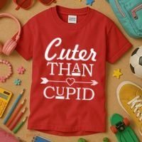 Cuter Than Cupid Funny Cute Valentines Kids T-Shirt thumb 3
