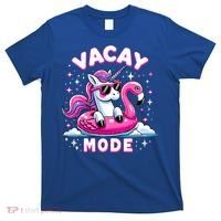 Cute Unicorn Vacay Mode Funny Family Vacation Flamingo Gift T-Shirt thumb 0