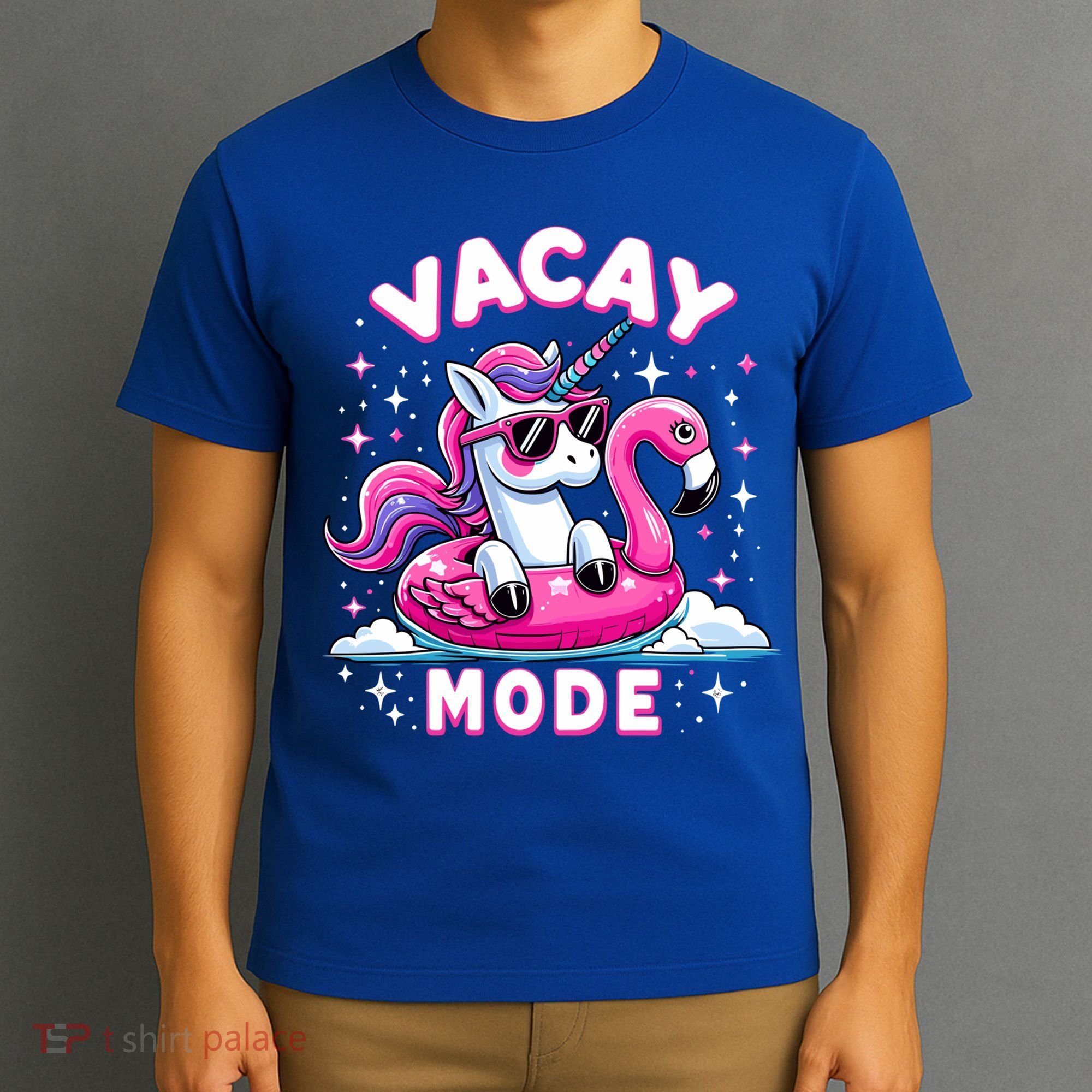 Cute Unicorn Vacay Mode Funny Family Vacation Flamingo Gift T-Shirt