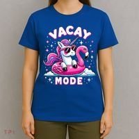 Cute Unicorn Vacay Mode Funny Family Vacation Flamingo Gift T-Shirt thumb 4