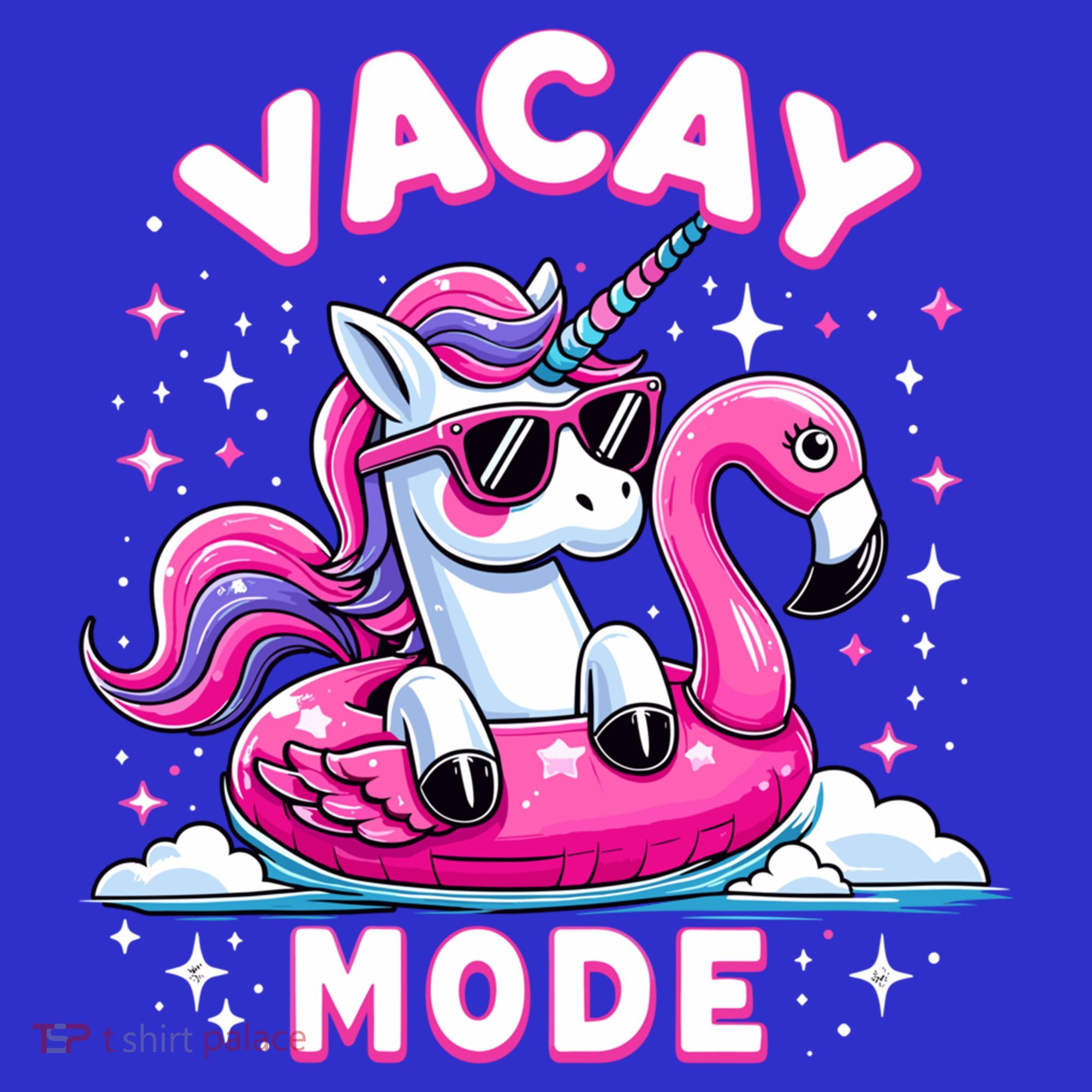 Cute Unicorn Vacay Mode Funny Family Vacation Flamingo Gift Women's Tank Top