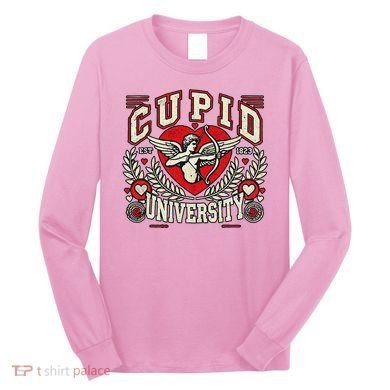 Cupid U.N.I.V.E.R.S.I.T.Y Valentine Theme Long Sleeve Shirt