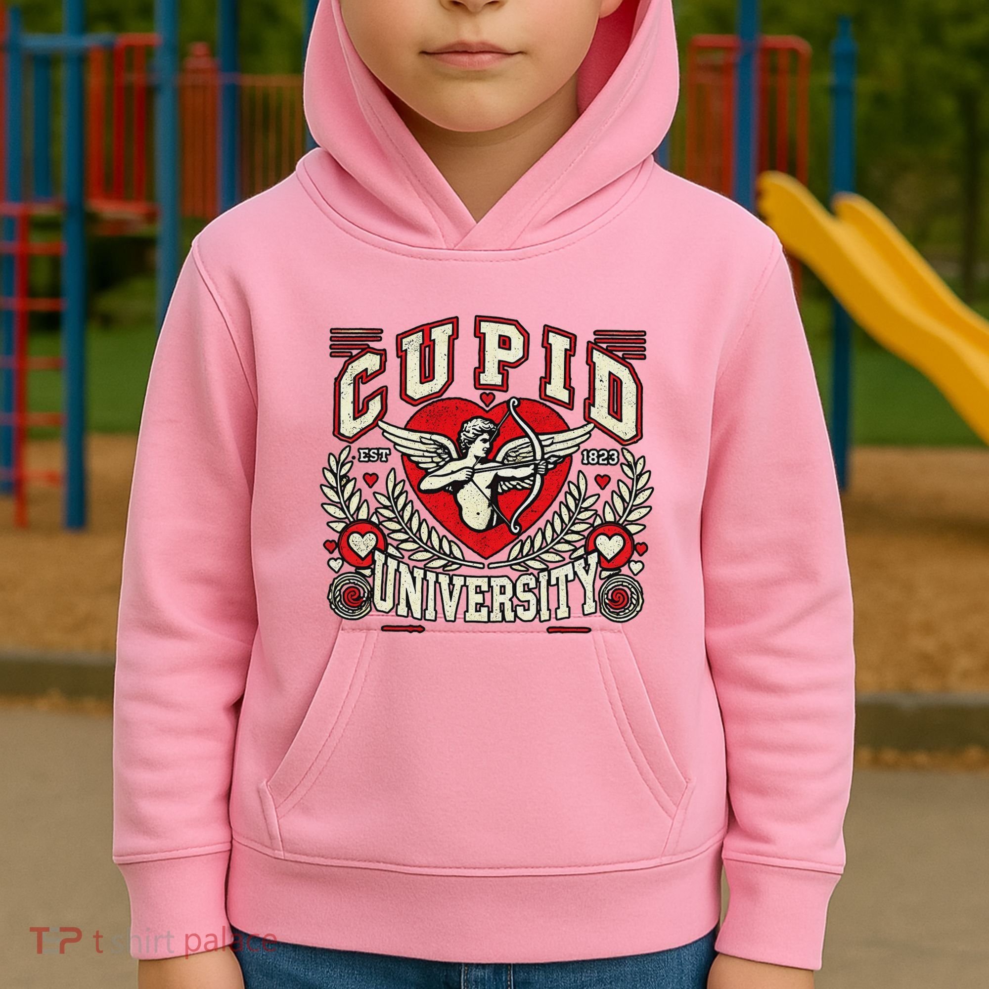 Cupid U.N.I.V.E.R.S.I.T.Y Valentine Theme Kids Hoodie
