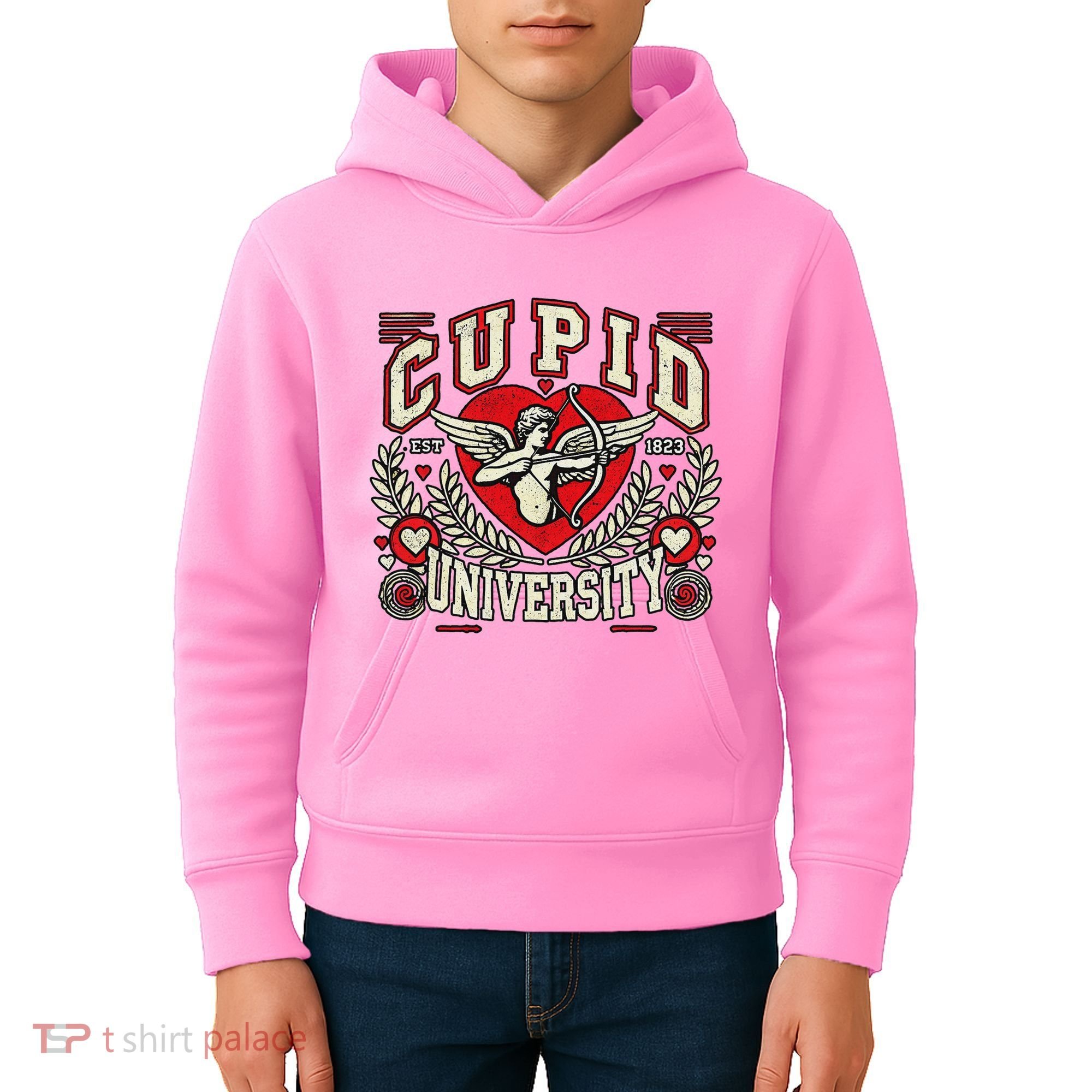 Cupid U.N.I.V.E.R.S.I.T.Y Valentine Theme Kids Hoodie