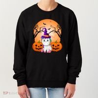 Cute Unicorn Witch Jack O Lantern Halloween Women's Sweatshirt thumb 0