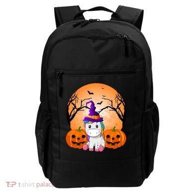 Cute Unicorn Witch Jack O Lantern Halloween Backpack