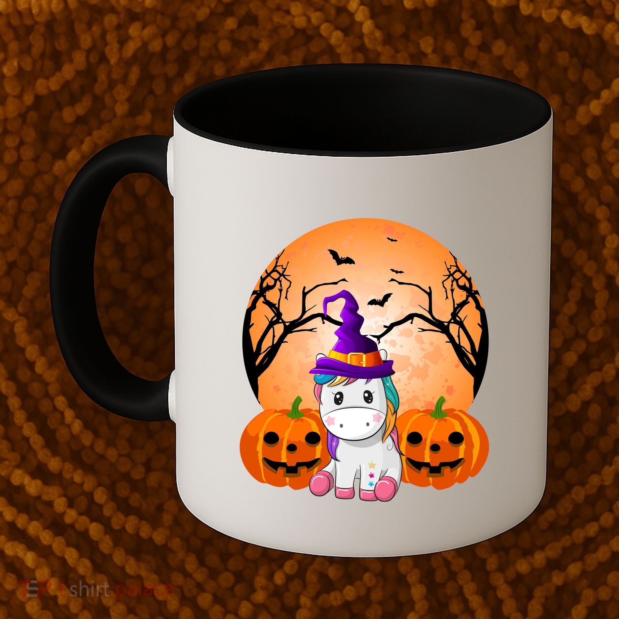Cute Unicorn Witch Jack O Lantern Halloween Coffee Mug