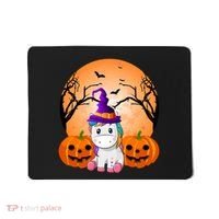 Cute Unicorn Witch Jack O Lantern Halloween Mousepad thumb 0