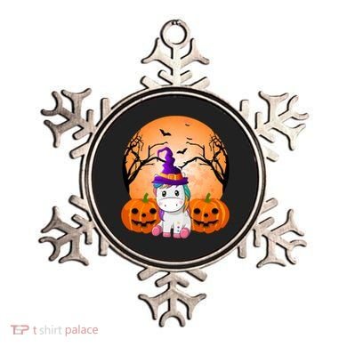 Cute Unicorn Witch Jack O Lantern Halloween Ornament