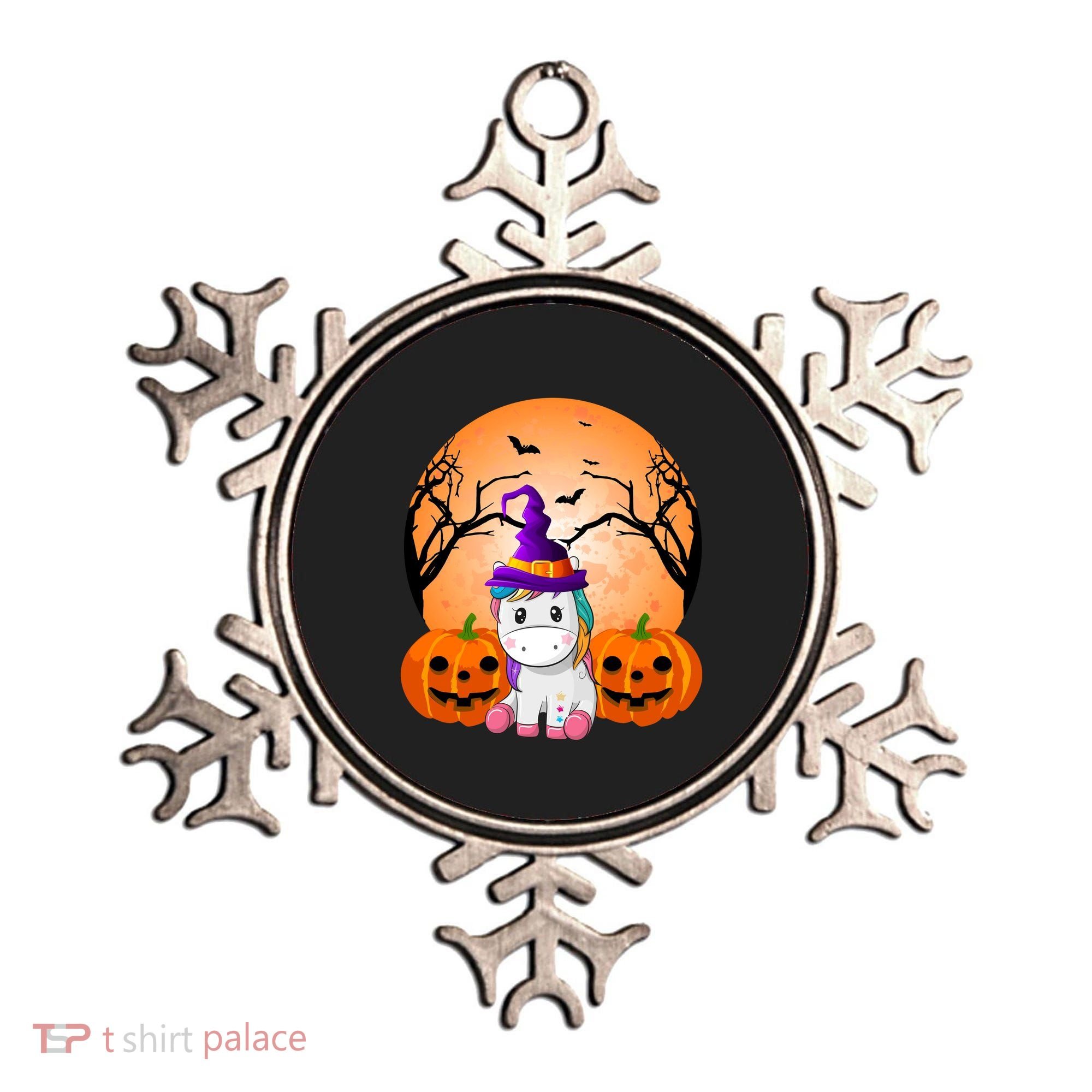 Cute Unicorn Witch Jack O Lantern Halloween Ornament