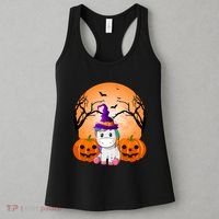 Cute Unicorn Witch Jack O Lantern Halloween Women's Tank Top thumb 3