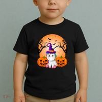 Cute Unicorn Witch Jack O Lantern Halloween Toddler T-Shirt thumb 2