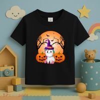 Cute Unicorn Witch Jack O Lantern Halloween Toddler T-Shirt thumb 3